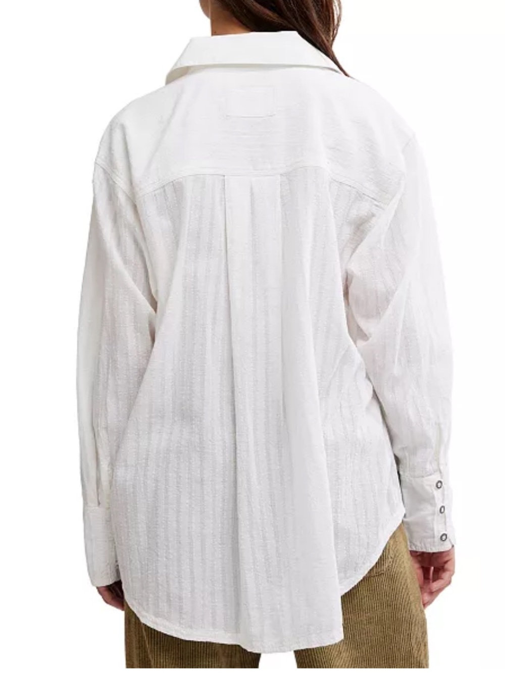 We The Free White Lightweight Button Cuff Blouse - Picture 2 of 7